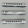 3 voitures inox TEE "Cisalpin" Paris - Milan, Sncf, Ep IV - ARNOLD HN4440 - N1/160