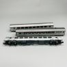 3 voitures inox TEE "Cisalpin" Paris - Milan, Sncf, Ep IV - ARNOLD HN4440 - N1/160