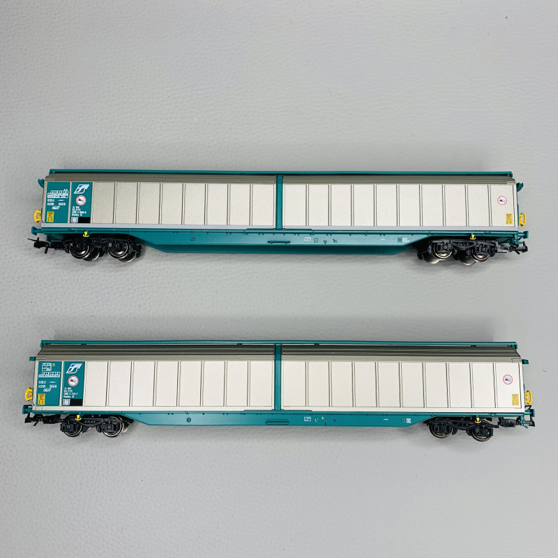 2 wagons à parois coulissantes Habillss livrée XMPR, FS, Ep V - VI - RIVAROSSI HR6598 - HO 1/87