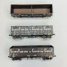 Coffret 3 wagons TP Tombereau haut "Clamecy", SNCF, Ep III - REE WB852 - HO 1/87