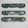 Set de 3 voitures voyageurs OCEM parois-lisses A8, B10 & B10, SNCF, Ep IVa - ModelsWorld MW40943 - HO 1/87