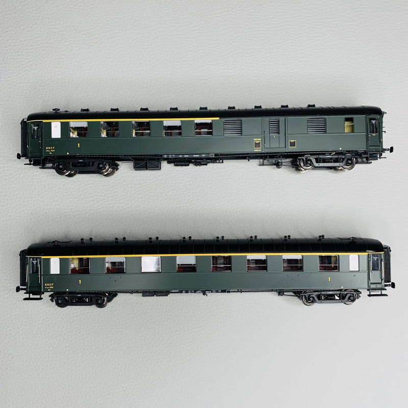 Set de 2 voitures OCEM parois-lisses A8myfi & A5Dmyi, SNCF, Ep IIIc-d - ModelsWorld MW40906 - HO 1/87