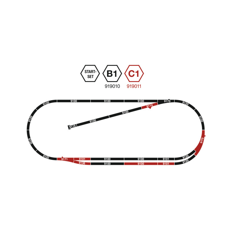 Coffret d'Extension Start-Set C1 - FLEISCHMANN 919011 - N 1/160