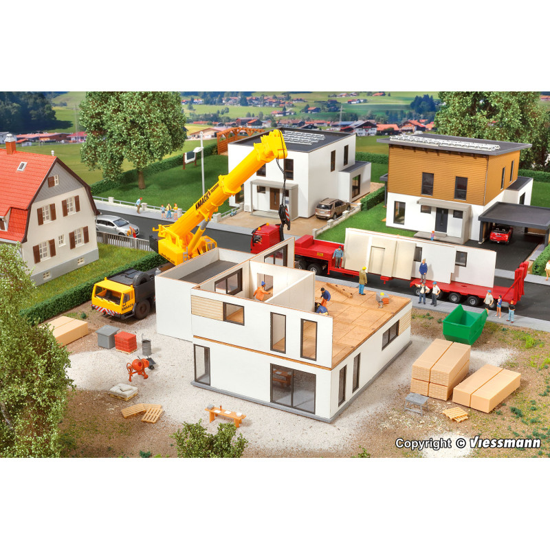 Maison cubique Julia en construction - Kit Polyplate - KIBRI 38335 - HO 1/87