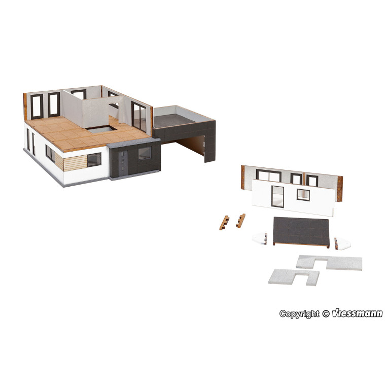 Maison cubique Julia en construction - Kit Polyplate - KIBRI 38335 - HO 1/87