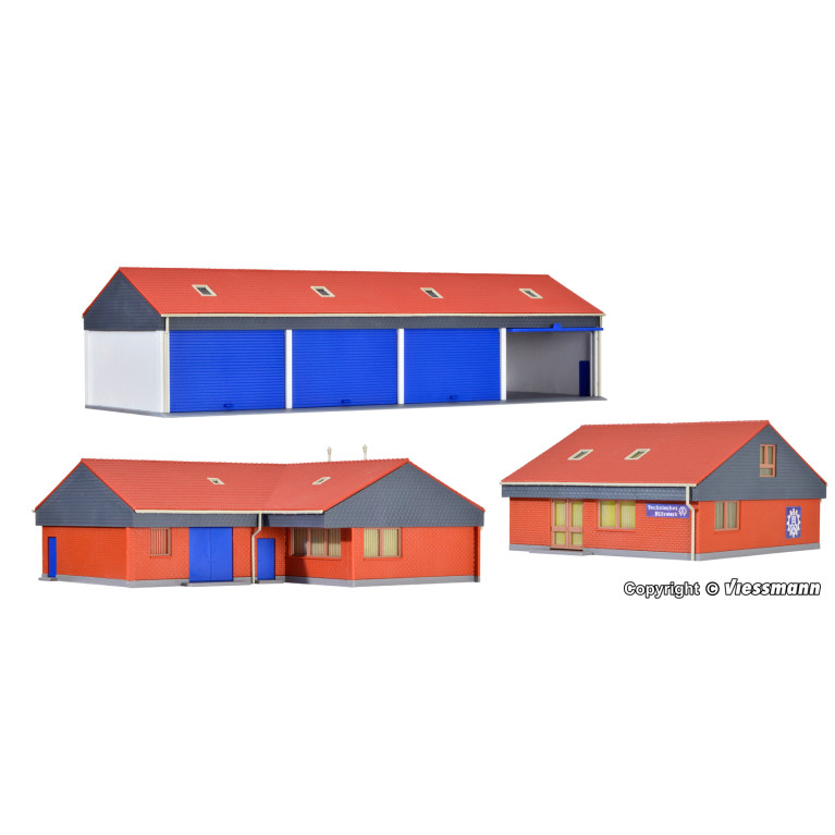 Garages pour camions avec bureaux - KIBRI 39211 - HO 1/87