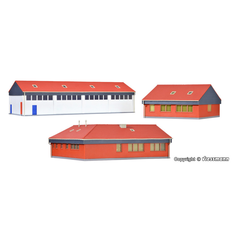 Garages pour camions avec bureaux - KIBRI 39211 - HO 1/87
