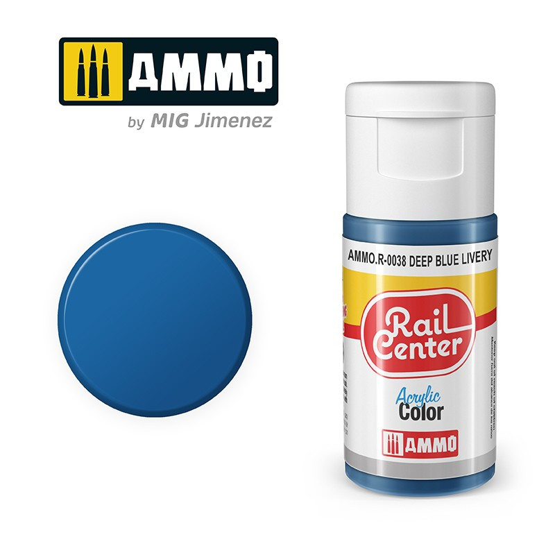 Peinture bleu profond voiture, acrylique, 15 ml, gamme Rail Center - AMMO R-0038