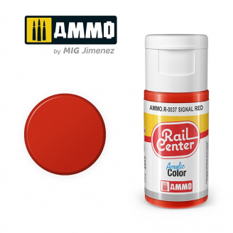 Peinture rouge signal, acrylique, 15 ml, gamme Rail Center - AMMO R-0037
