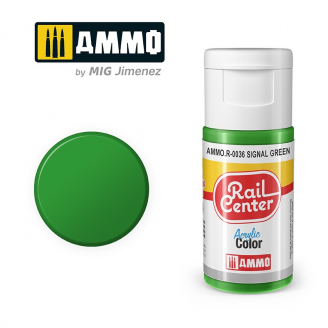 Peinture vert signal, acrylique, 15 ml, gamme Rail Center - AMMO R-0036