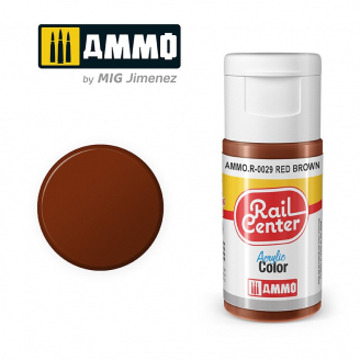 Peinture rouge marron, acrylique, 15 ml, gamme Rail Center - AMMO R-0029