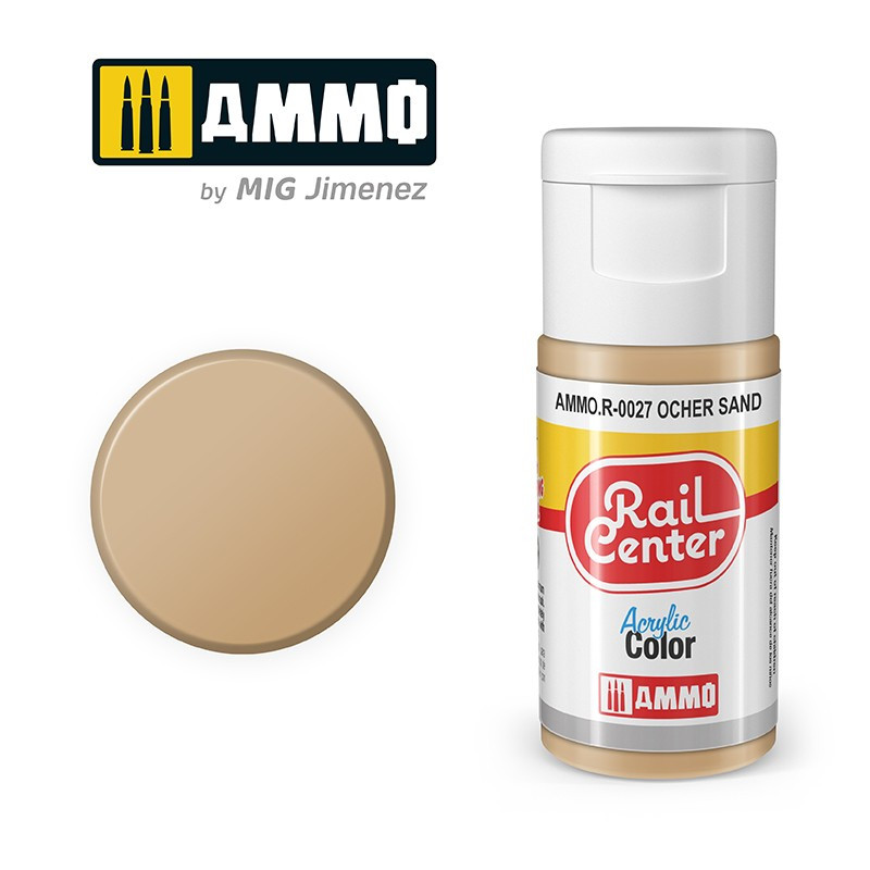 Peinture sable ocre, acrylique, 15 ml, gamme Rail Center - AMMO R-0027