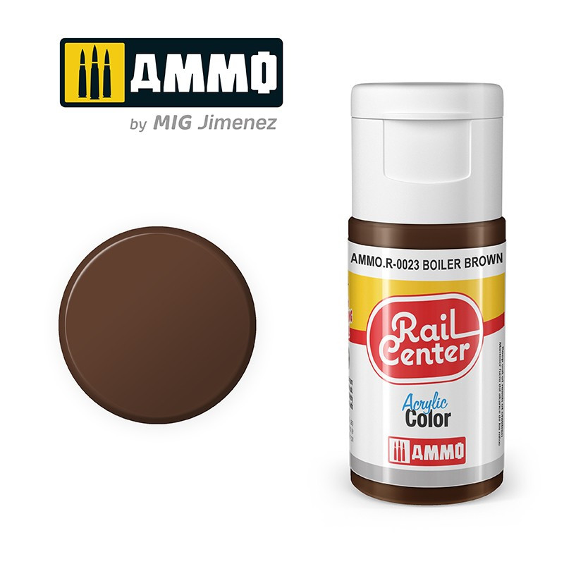 Peinture marron chaudière, acrylique, 15 ml, gamme Rail Center - AMMO R-0023