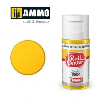 Peinture jaune signal, acrylique, 15 ml, gamme Rail Center - AMMO R-0012