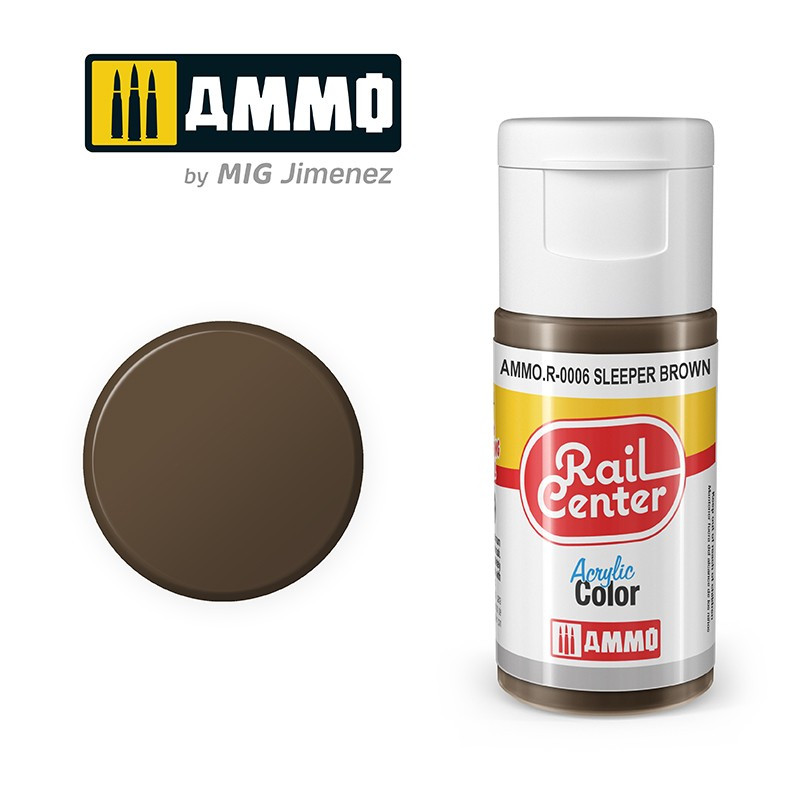 Peinture marron passé, acrylique, 15 ml, gamme Rail Center - AMMO R-0006