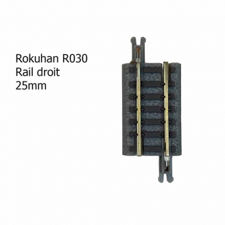 Rail droit avec ballast, 25 mm -  ROKUHAN R030 (7297030) - Z 1/220