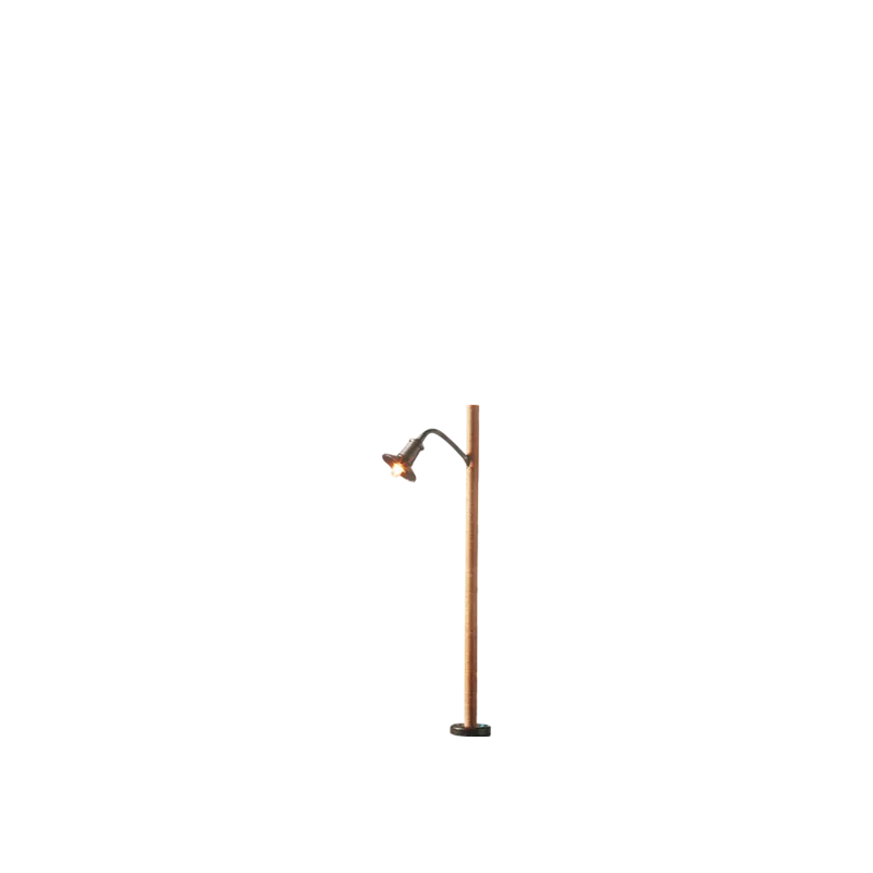 Lampadaire en bois, socle enfichable avec LED - BRAWA 84061 - HO-1/87