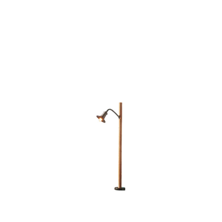 Lampadaire en bois, socle enfichable avec LED - BRAWA 84061 - HO-1/87