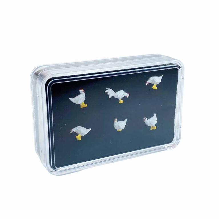 5 poules et un coq Leghorn de bassecour - VAN PETERGEM SCENARY HOK12 - 1/87