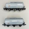 2 wagons-citernes 3 axes "Saltra", RENFE, Ep IV - ELECTROTREN HE6051 - HO 1/87