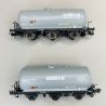 2 wagons-citernes 3 axes "Saltra", RENFE, Ep IV - ELECTROTREN HE6051 - HO 1/87