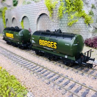 2 wagons-citernes 3 axes "Borges", RENFE, Ep III - IV - ELECTROTREN HE6052 - HO 1/87