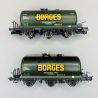2 wagons-citernes 3 axes "Borges", RENFE, Ep III - IV - ELECTROTREN HE6052 - HO 1/87