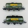 2 wagons-citernes 3 axes "Borges", RENFE, Ep III - IV - ELECTROTREN HE6052 - HO 1/87
