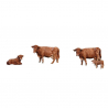 4 vaches du Limousin, dont un veau - VAN PETERGEM SCENARY HVPS213 - HO 1/87