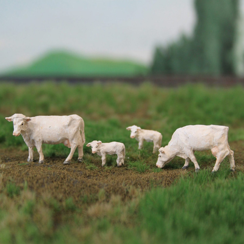 18 Moutons Blancs Échelle HO 1/87 - Figurines Chemin De Fer | Décoration Maquette | 6 Styles Aléatoires