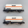 2 wagons citernes à gaz Zgs, "BASF", DB, Ep IV et V - RIVAROSSI HR6618 - HO 1/87