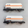 2 wagons citernes à gaz avec pare soleil, "VTG", DB, Ep V - RIVAROSSI HR6619 - HO 1/87
