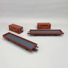 2 wagons à ranchers Ks, avec conteneurs, PKP  Ep IV - ROCO 6600006 - HO 1/87