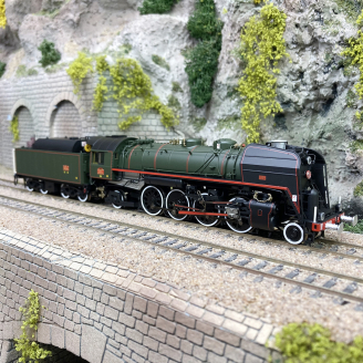 Locomotive vapeur 141 R 1244, Tender Fuel, Sncf, Ep V digital son - JOUEF HJ2433S - HO 1/87