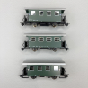 3 voitures voyageurs type Bi, ÖBB, voie étroite, Ep IV et V - ROCO 6240001 - HOe 1/87