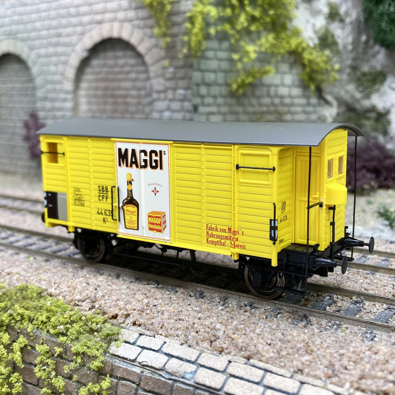 Wagon couvert K2, 2 essieux, "MAGGI", SBB CFF, Ep II - BRAWA 47895 - HO 1/87