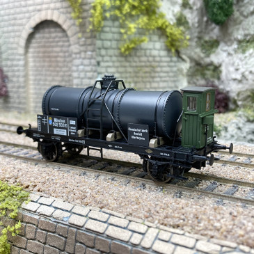 Wagon citerne avec guérite K2, 2 essieux, K.Bay.Sts.B., Ep I - BRAWA 50781 - HO 1/87