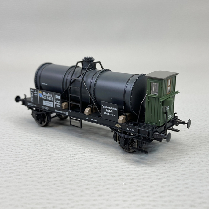 Wagon citerne avec guérite K2, 2 essieux, K.Bay.Sts.B., Ep I - BRAWA 50781 - HO 1/87