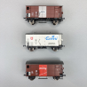 3 wagons couvert K2, 2 essieux, "JURA, Emmi, et Kambly", SBB CFF, Ep III - BRAWA 50872 - HO 1/87