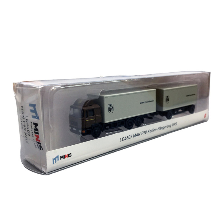 Camion Remorque MAN F90, UPS, Gris - MINIS LC4602 - N 1/160