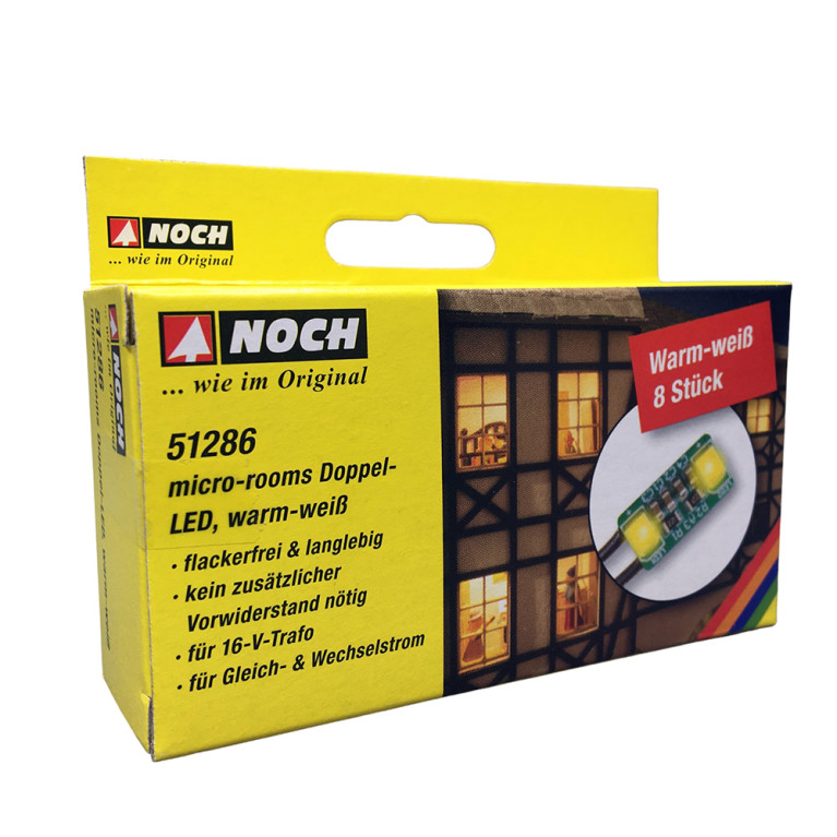 Doubles LED, blanc chaud pour micro-pièce - NOCH 51286