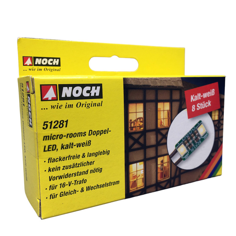Doubles LED, blanc froid pour micro-pièce - NOCH 51281