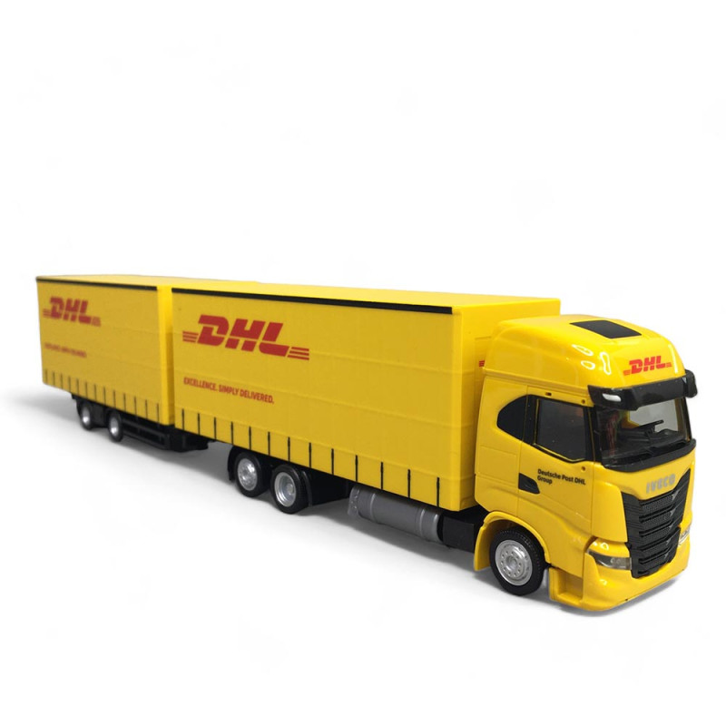 HERPA TRAIN ROUTIER MAN TGA M 4x2 baché + semi remorque bâchée DHL HO 1/87 EUR 32,50 - FR