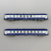 2 voitures couchettes UIC Y, B9C9x, livrée TEN, logo encadré blanc, SNCF, Ep IV - REE NW-189 - N 1/160