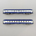 2 voitures couchettes UIC Y, B9C9x, livrée TEN, logo encadré blanc, SNCF, Ep IV - REE NW-189 - N 1/160
