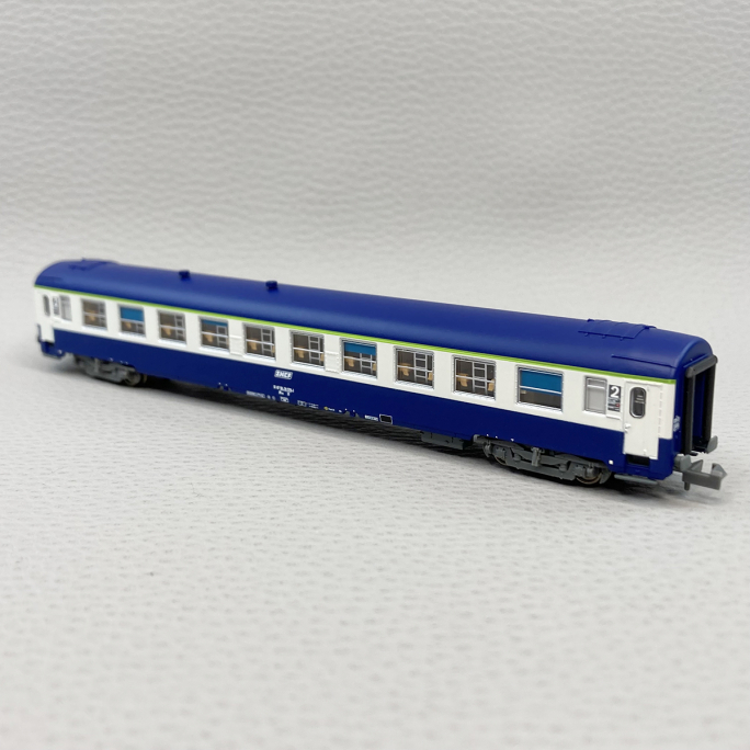 Voiture couchettes UIC Y, B9C9x, livrée TEN, logo encadré blanc, SNCF, Ep IV - REE NW-190 - N 1/160