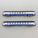 2 voitures couchettes UIC Y, B9C9x, livrée TEN, logo Nouille, SNCF, Ep V - REE NW-193 - N 1/160