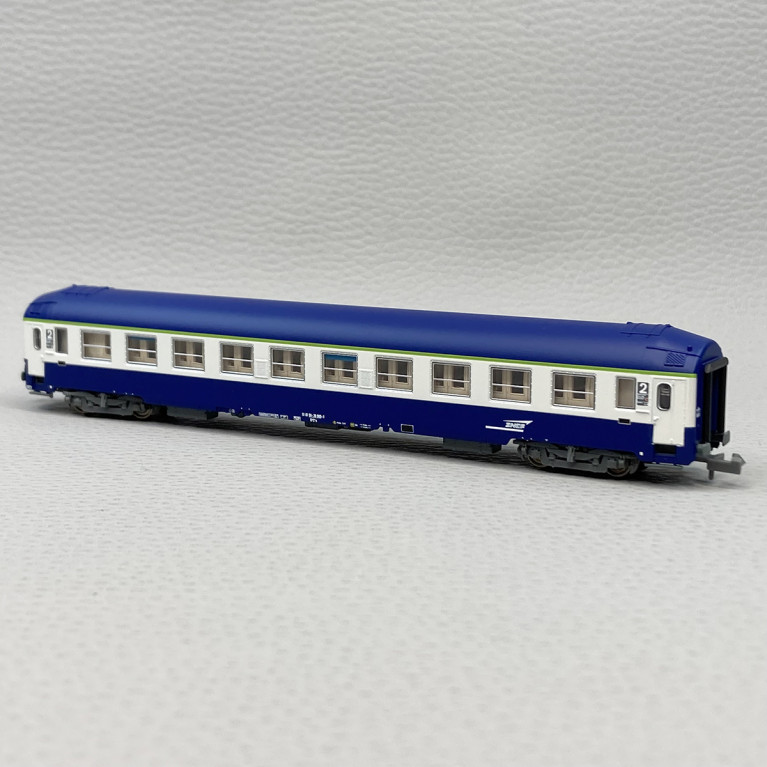 Voiture couchettes UIC Y, B9C9x, livrée TEN, logo Casquette, SNCF, Ep V - REE NW-196 - N 1/160
