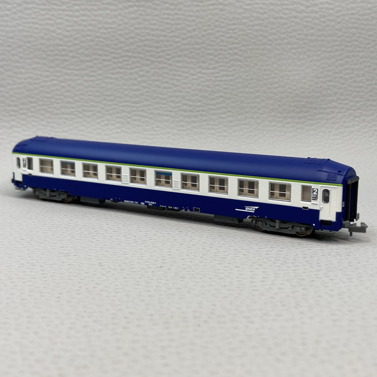 Voiture couchettes UIC Y, B9C9x, livrée TEN, logo Casquette, SNCF, Ep V - REE NW-220 - N 1/160