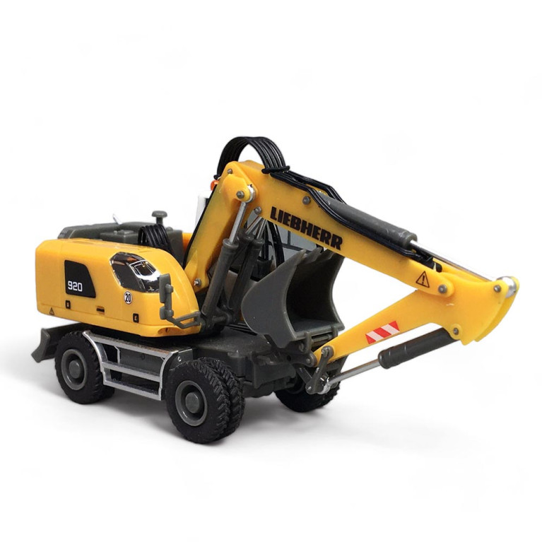 Liebherr A 920 Litronic Pelle à pneus, Blanc et jaune - Herpa 314442 - 1/87